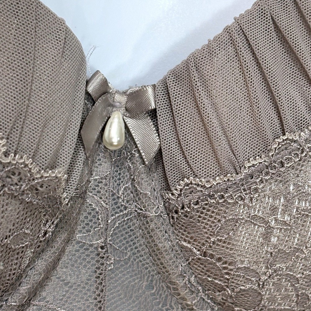 Lace Corset Bustier Top 36B Festival Grunge Y2K Indie Goth Mesh Bow‎ Coquette - Picture 2 of 13